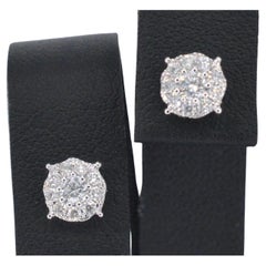 Pendientes de oro blanco con diamantes talla brillante