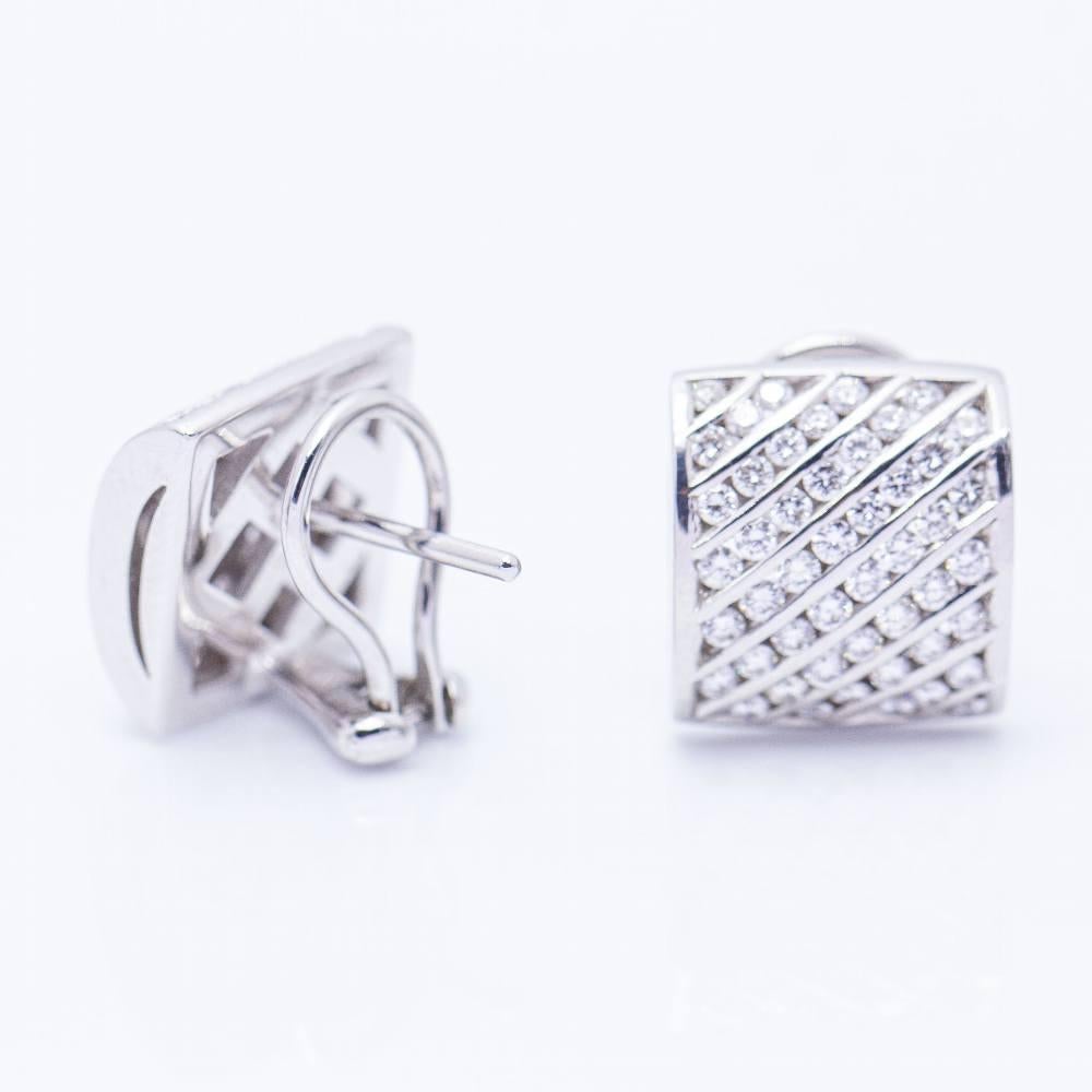 White Gold Earrings with Diamonds In New Condition For Sale In BARCELONA, ES