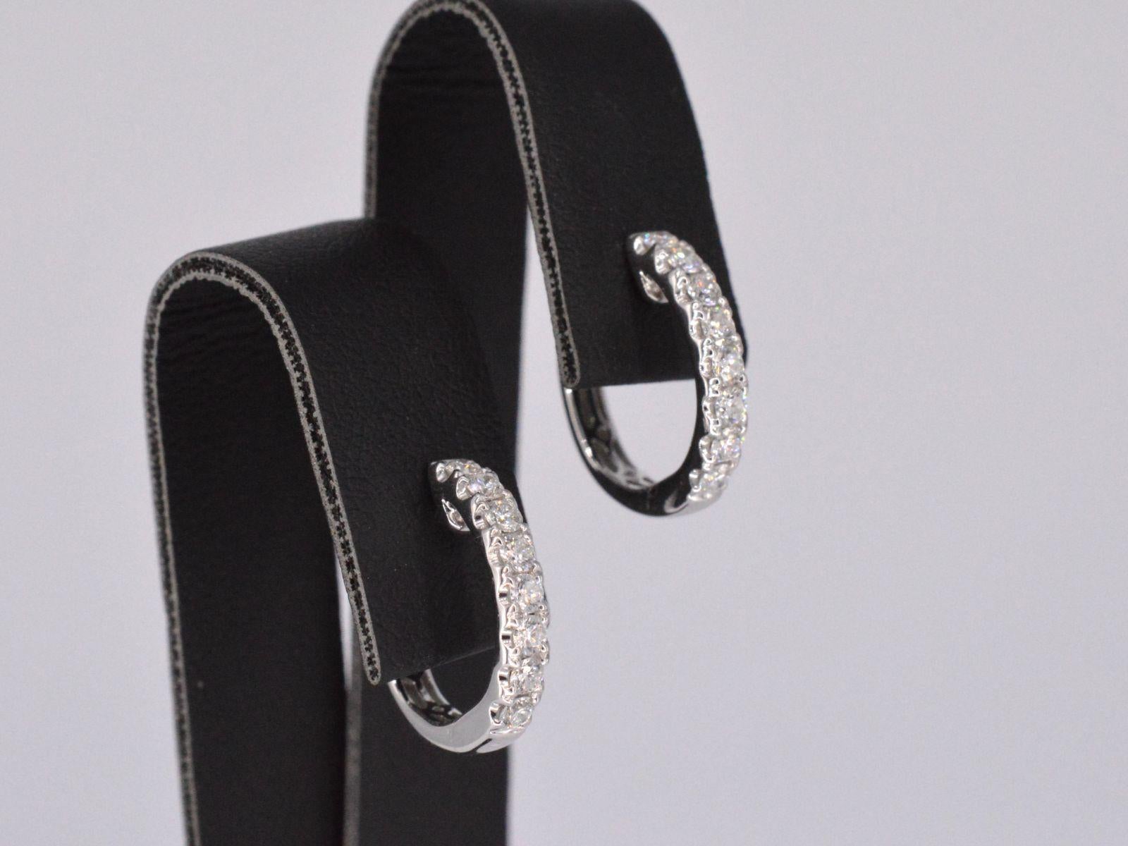 Brilliant Cut White Gold Earrings with Diamonds For Sale
