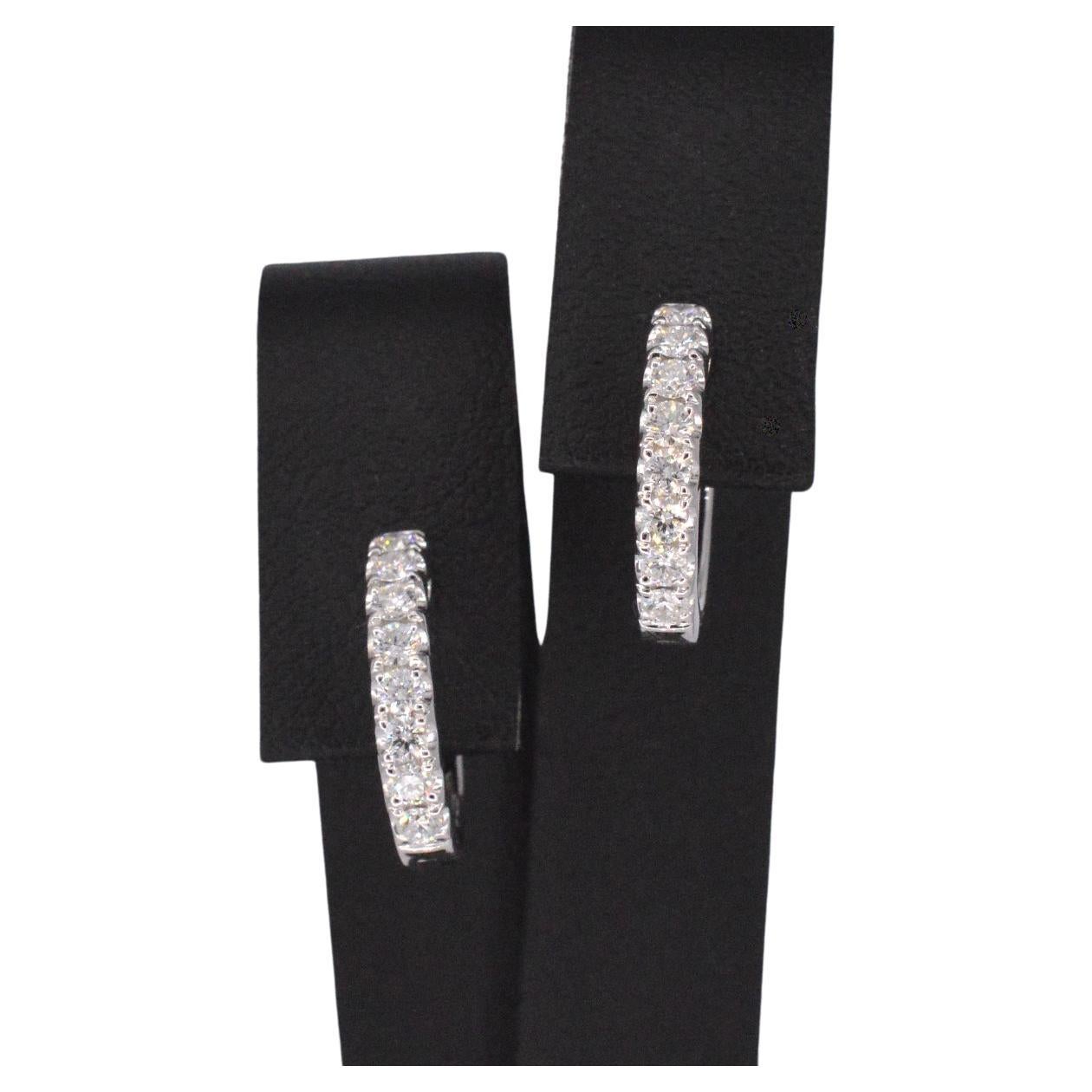 White Gold Earrings with Diamonds For Sale