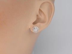 White Gold Earrings with Natural Genuine Diamonds