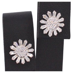 White Gold Earrings with Natural Genuine Diamonds
