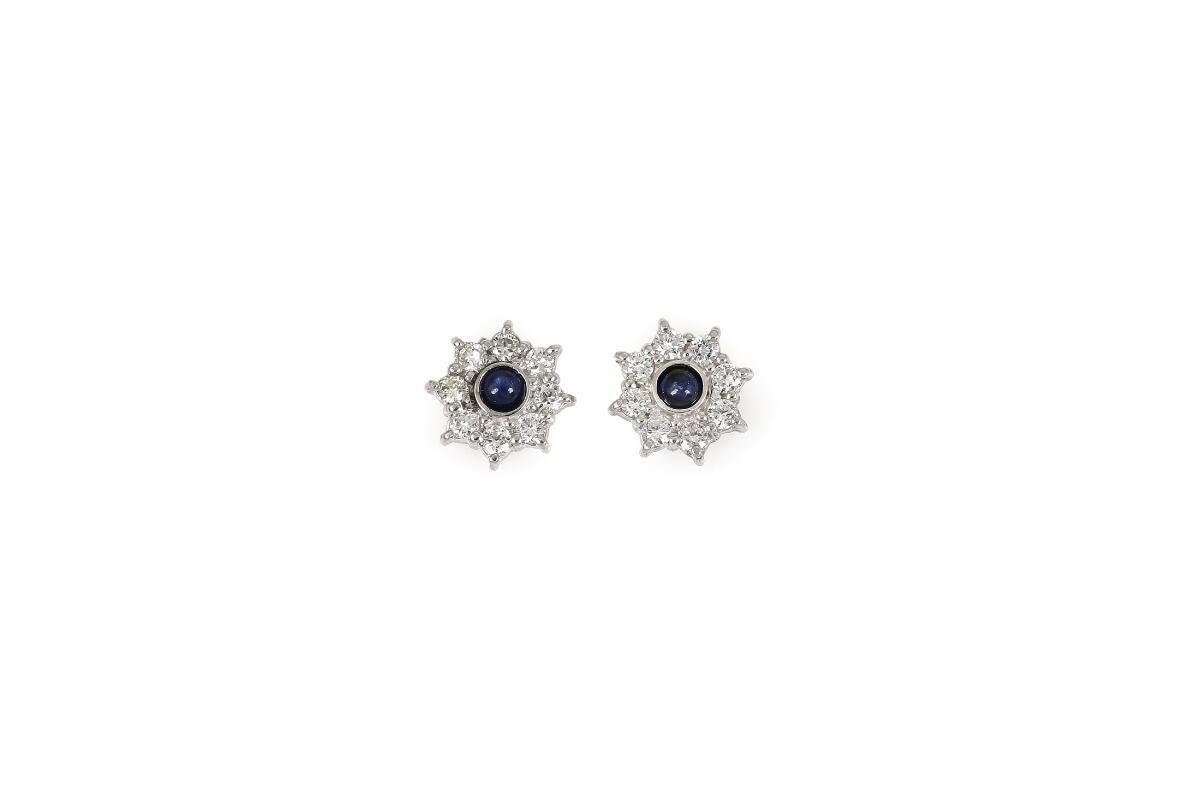 White gold earrings with sapphires and diamonds 1