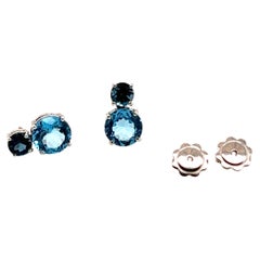 White Gold Earrings with Topaz and London Topaz