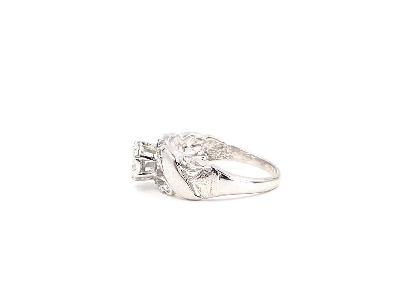 Women's White Gold Edwardian Inspired Solitaire Engagement Ring