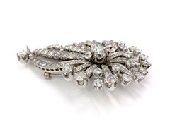 White Gold Edwardian Style Diamond Spray Pendant Brooch