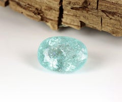 Eighteen Karat White Gold Contemporary Ring with Blue Paraiba Tourmaline