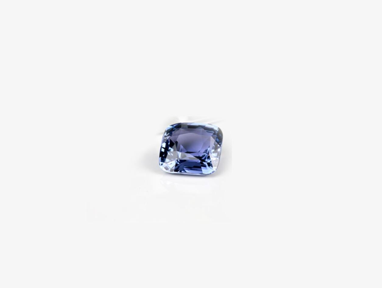 Contemporary FGL Certified Seven Carats Blue Sapphire White Gold Engagement Ring For Sale