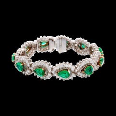 White Gold, Emerald and Diamond Bracelet