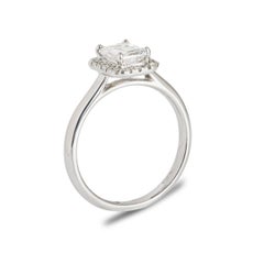 GIA Certified White Gold Emerald Cut Diamond Ring 1.07ct F/IF