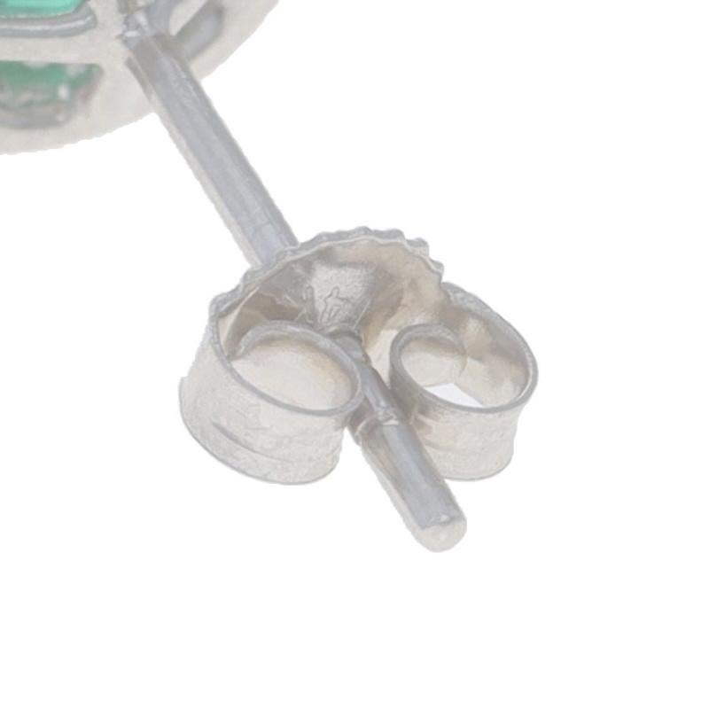 Orecchini a perno con diamante smeraldo in oro bianco - 14k Round 1.68ctw Pierced in vendita 1