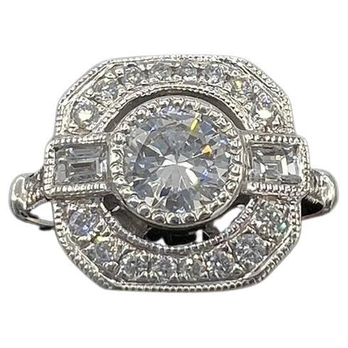 White Gold Engagement Ring Set with Diamonds