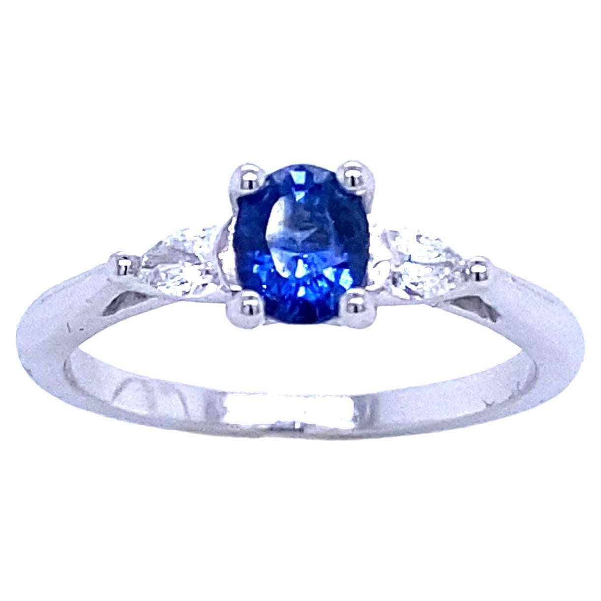 REPOSSI White Gold 9.72c White Sapphire Diamond Blue Sapphire at 1stDibs