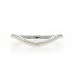 White Gold Enhancer Wedding Band - 14k Curved Guard Ring