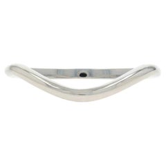 White Gold Enhancer Wedding Band - 14k Curved Guard Ring
