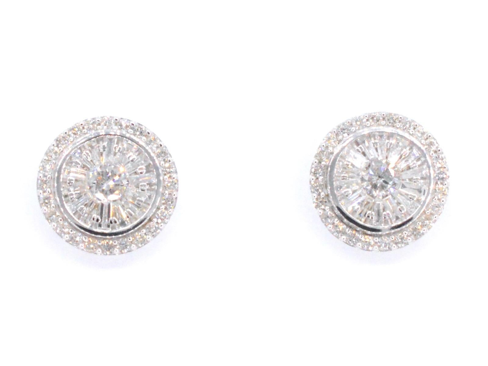 White Gold Entourage Earrings Set with 1.20 Carat For Sale 1