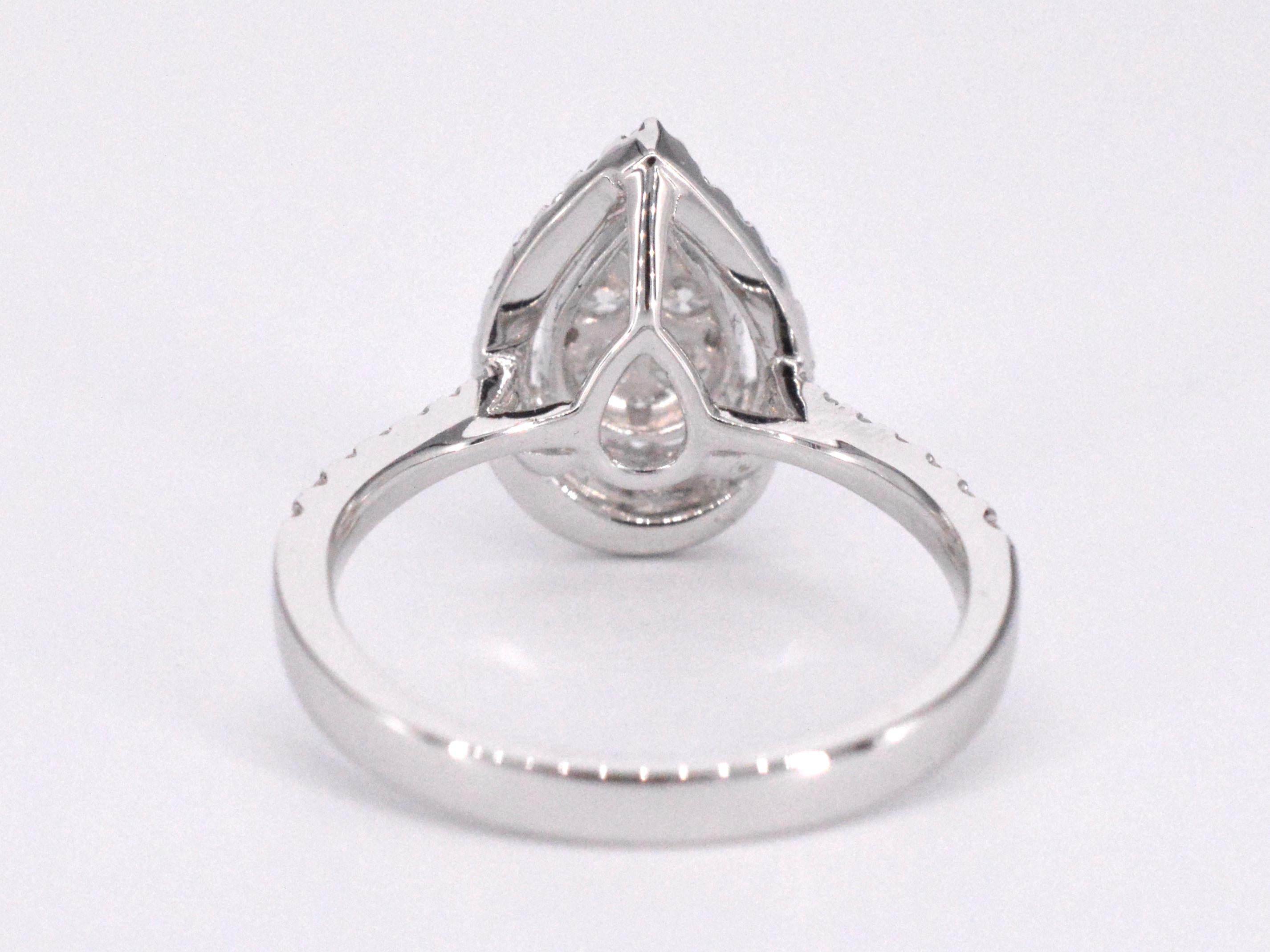 White Gold Entourage Ring Diamond Pear Shape For Sale 1