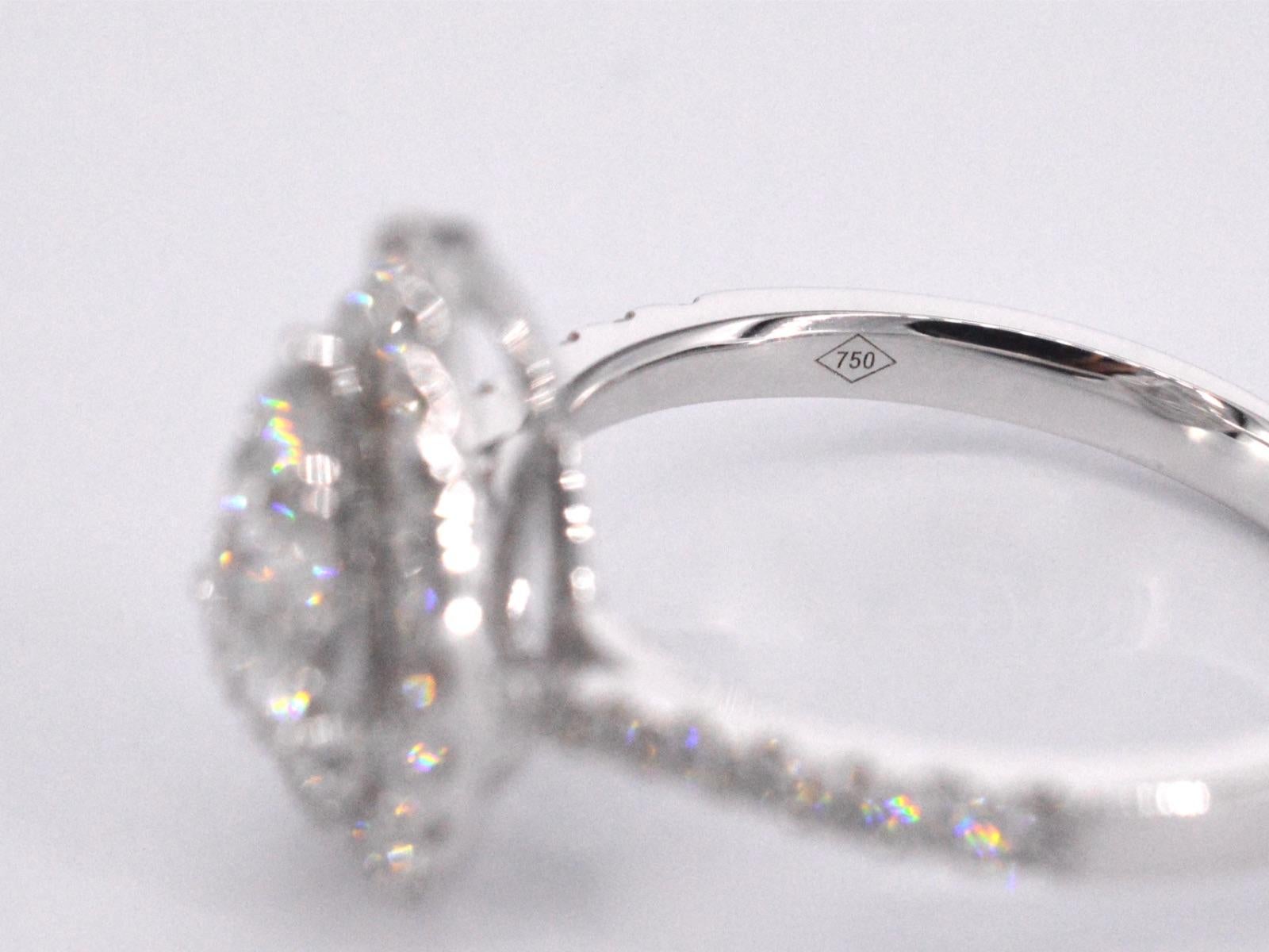 White Gold Entourage Ring Diamond Pear Shape For Sale 3