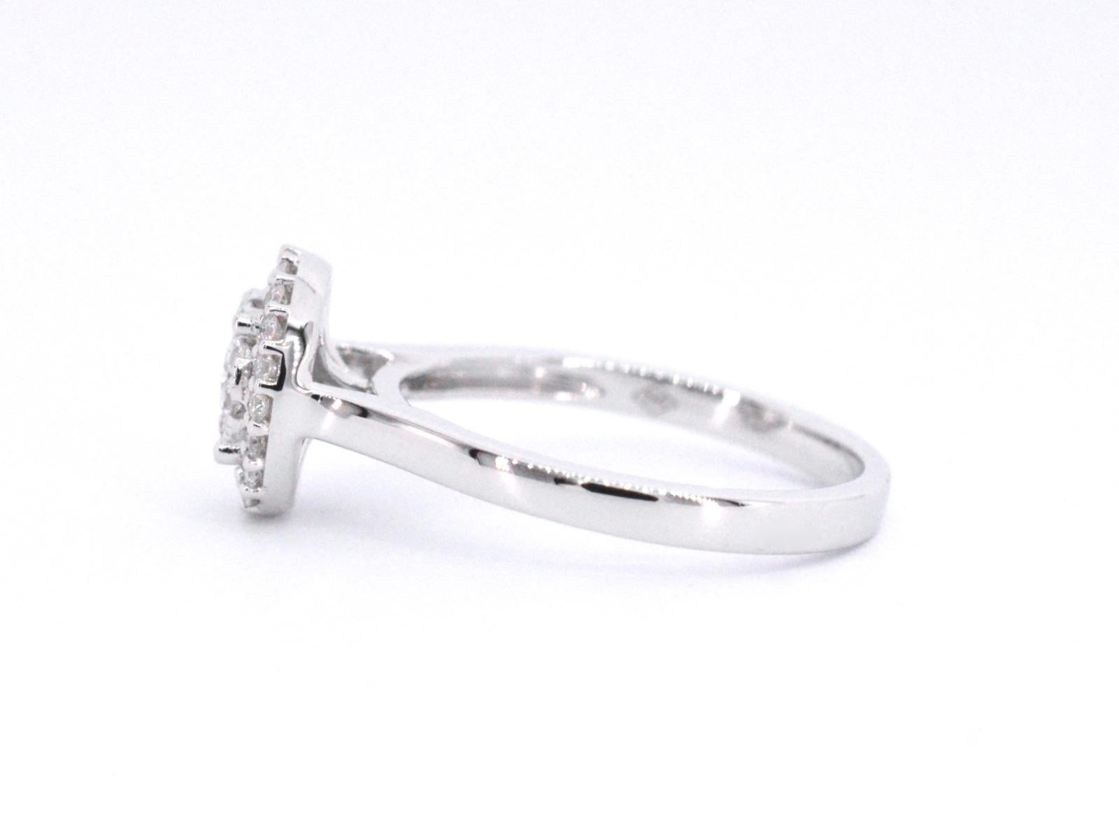 Women's White gold entourage ring set with diamonds For Sale