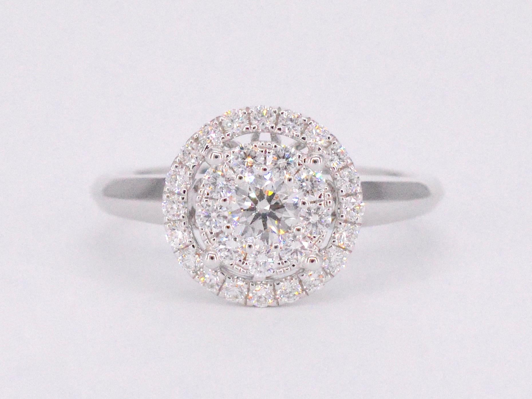 Donna Anello Entourage in oro bianco con diamanti in vendita