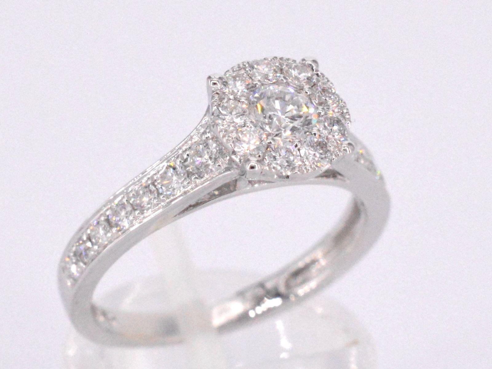 Women's White Gold Entourage Ring with Brilliant Cut Diamonds 1.00 Carat For Sale