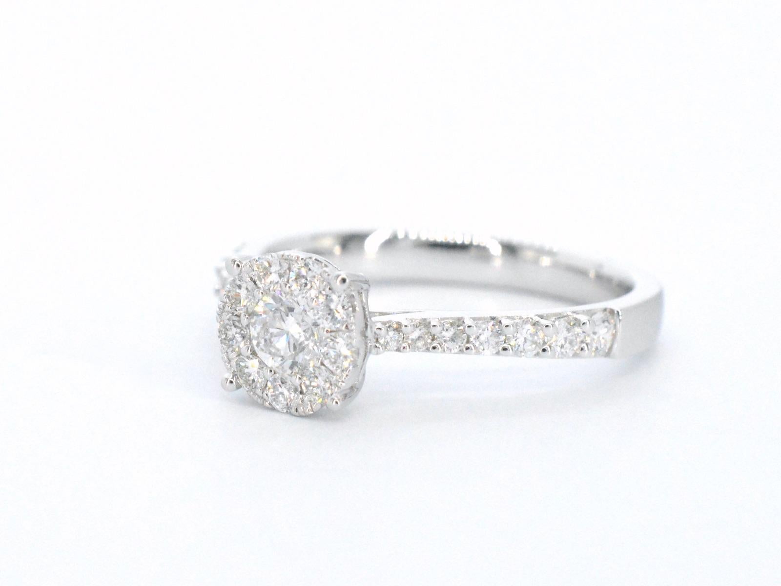 White Gold Entourage Ring with Brilliant Cut Diamonds For Sale 3