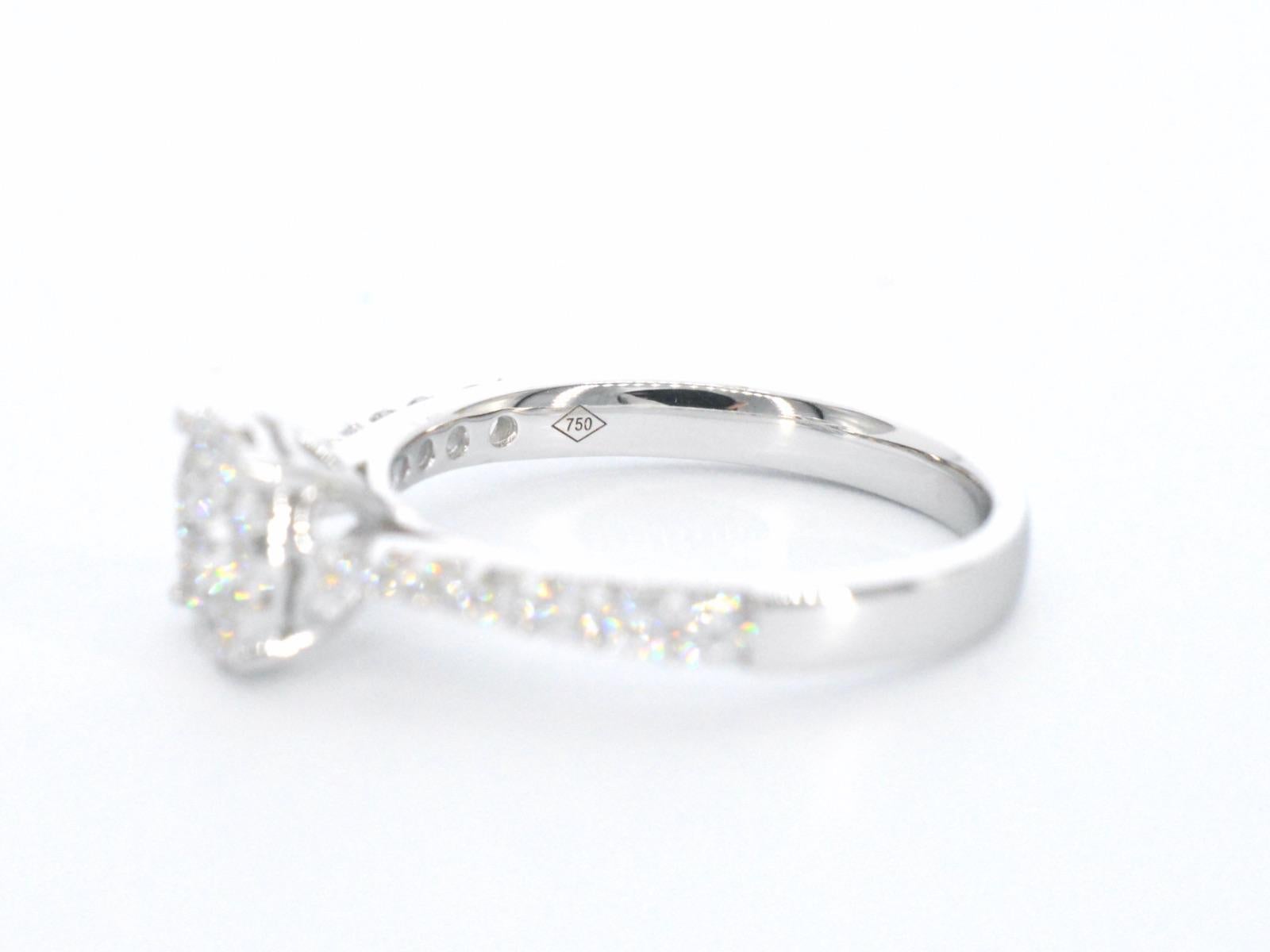 White Gold Entourage Ring with Brilliant Cut Diamonds For Sale 4