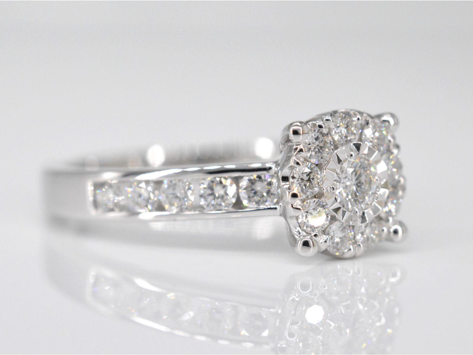 Brilliant Cut White Gold Entourage Ring with Diamonds 0.70 Carat For Sale