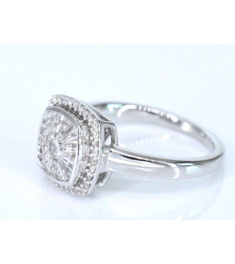 Brilliant Cut White Golden Entourage Ring with Diamonds For Sale