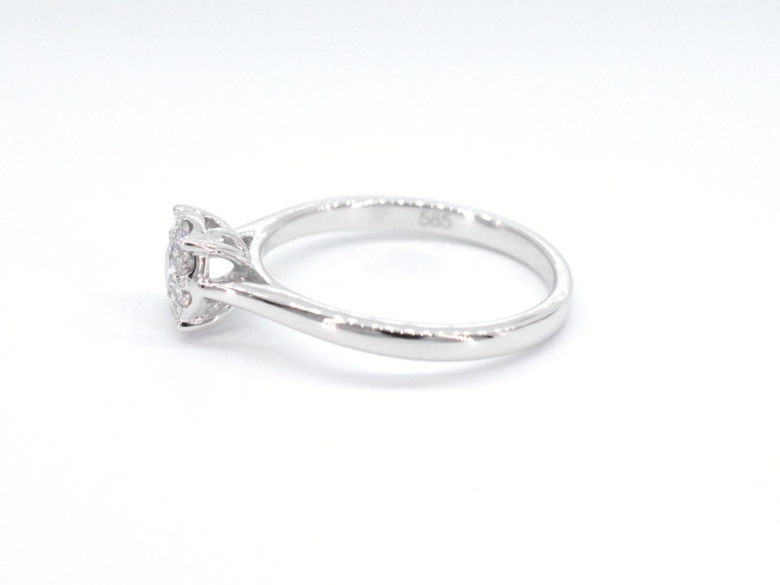 Brilliant Cut White Gold Entourage Ring with Diamonds For Sale