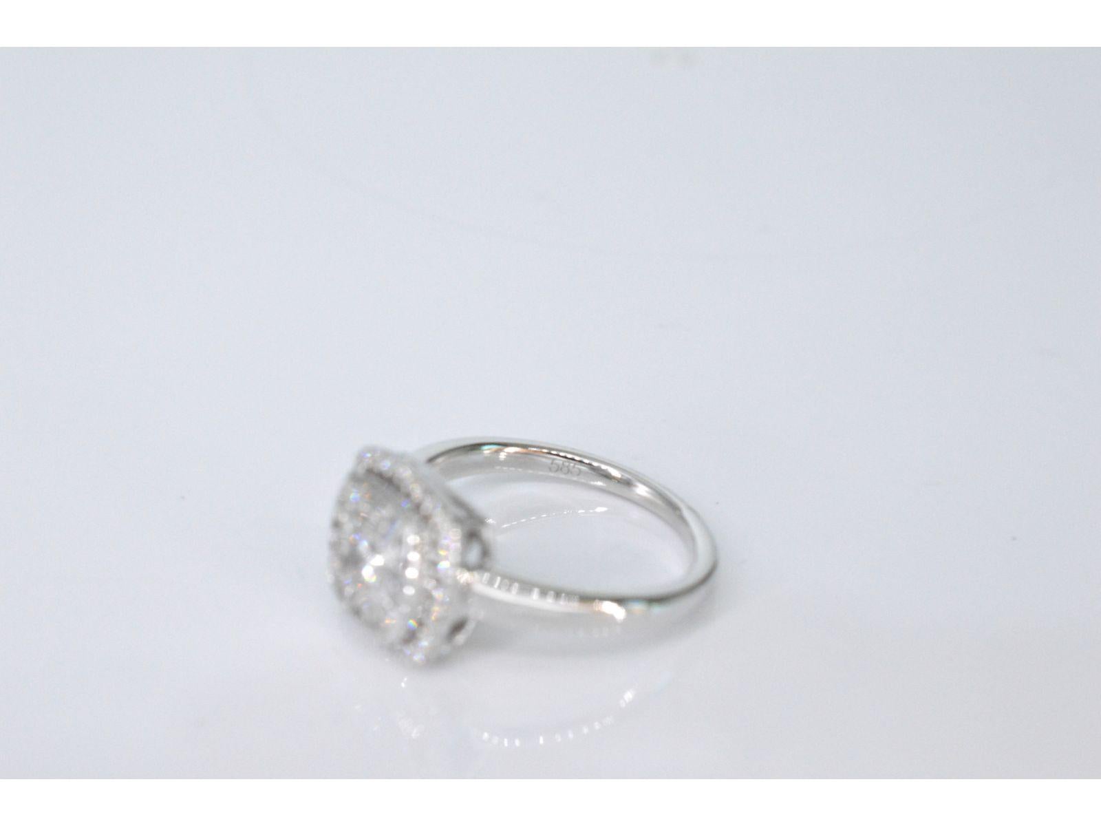 White Golden Entourage Ring with Diamonds For Sale 1