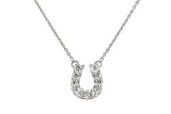 White Gold Equestrian Diamond Horseshoe Necklace