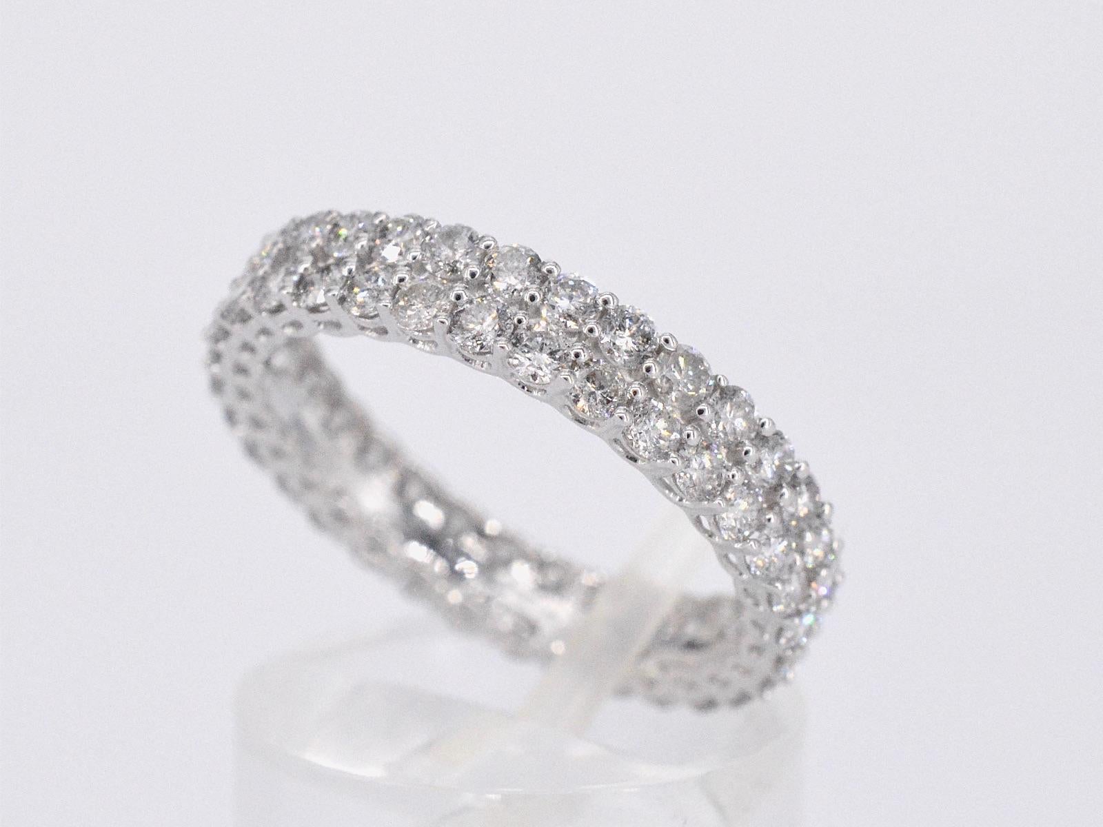 Brilliant Cut White Gold Eternity Ring with Diamonds For Sale
