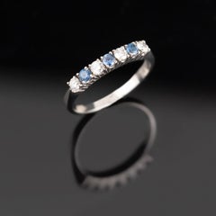 White Gold Eternity Ring with Sapphires and Diamonds – Contemporary Design