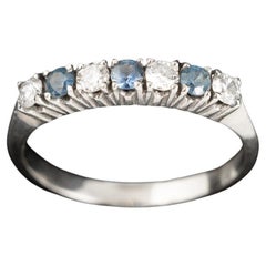 White Gold Eternity Ring with Sapphires and Diamonds – Contemporary Design