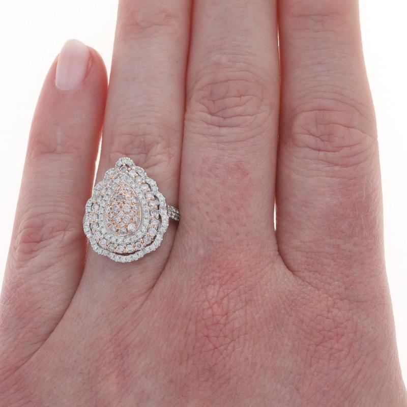 Weißgold Fancy Pink Diamond Triple Halo Cocktail Ring - 14k 1.00ctw (Einfacher Schliff) im Angebot