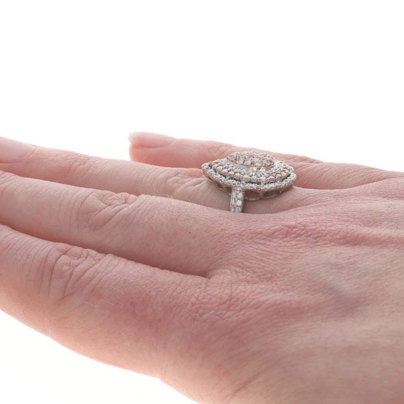 Weißgold Fancy Pink Diamond Triple Halo Cocktail Ring - 14k 1.00ctw im Zustand „Hervorragend“ im Angebot in Greensboro, NC