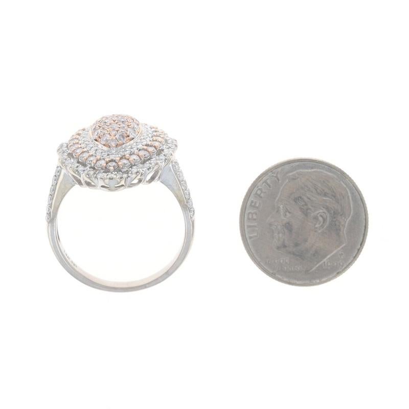 Weißgold Fancy Pink Diamond Triple Halo Cocktail Ring - 14k 1.00ctw Damen im Angebot