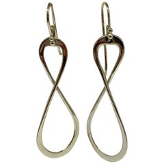 figure 8 earrings gold White Gold Figure 8 Infinity Drop Earring