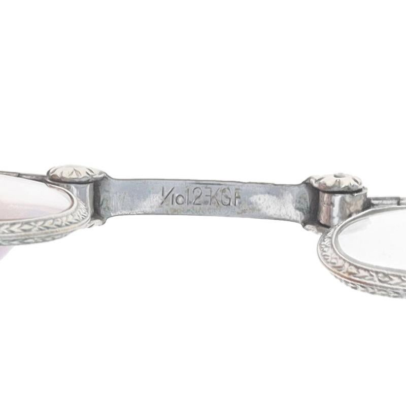 Weißgold gefüllt Art Deco Lorgnette Gläser Anhänger-1/10 12k Vintage By Lupen im Angebot 1