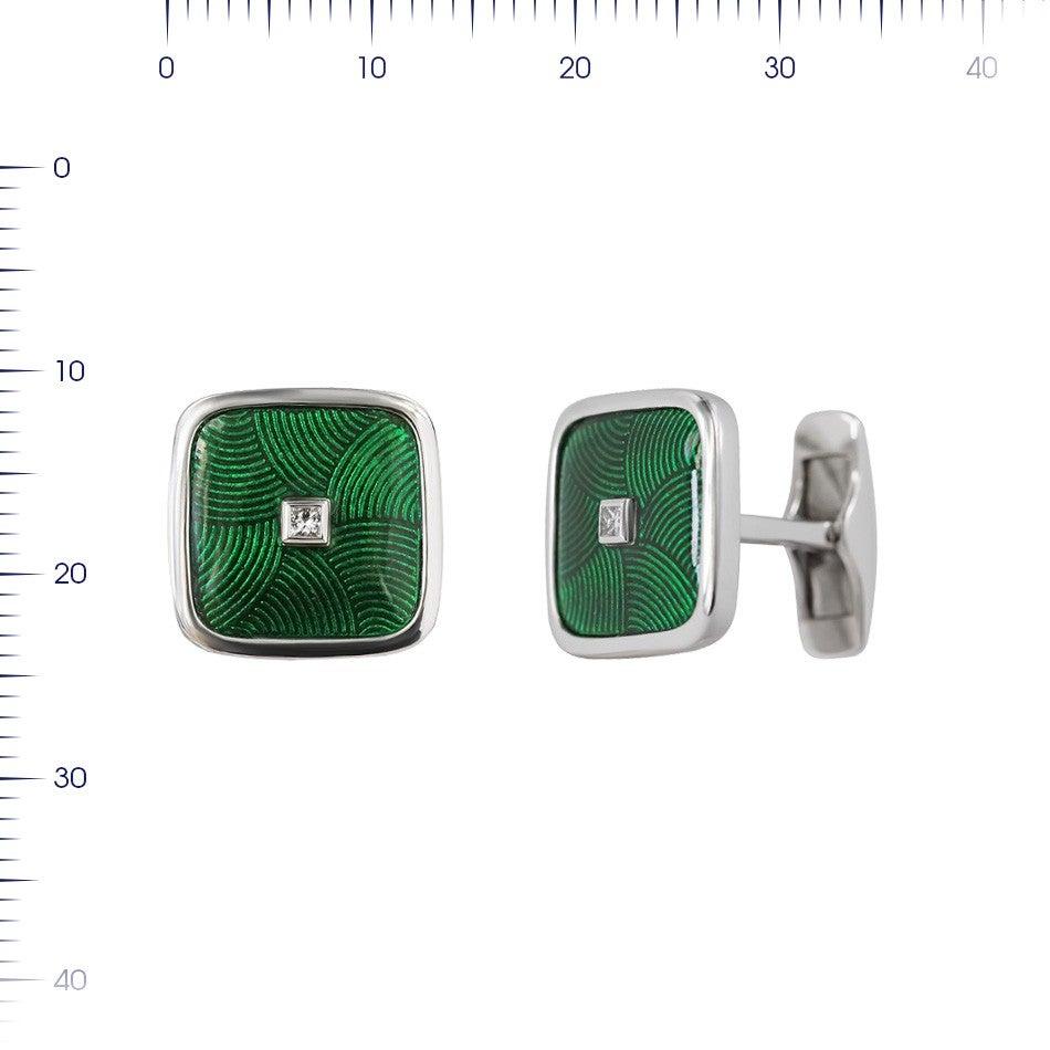 White Gold Fine Jewelry Diamond Statement Cufflinks In New Condition In Montreux, CH