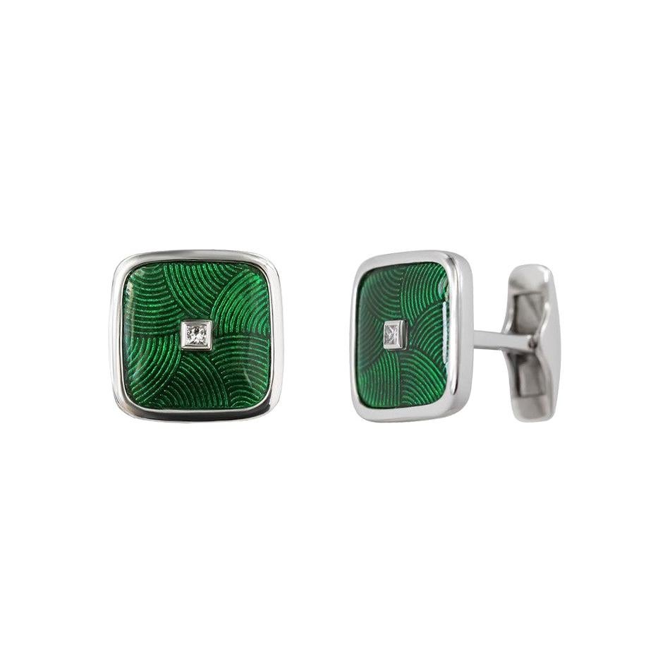 White Gold Fine Jewelry Diamond Statement Cufflinks