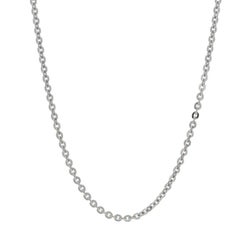 White Gold Flat Cable Chain Necklace 18 1/4" - 14k