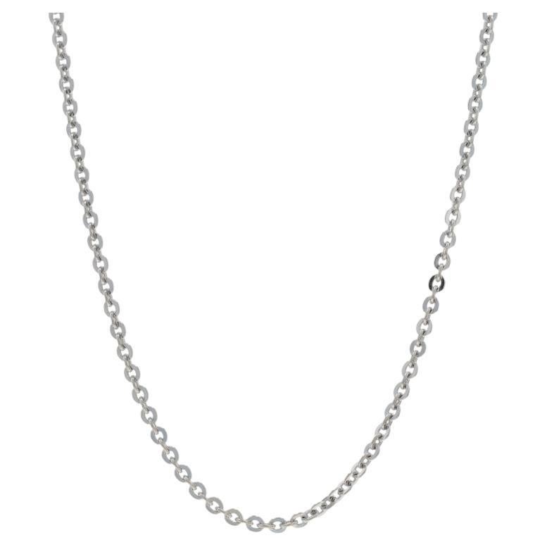 Weißgold Flachkabelkette Halskette 18 1/4" - 14k