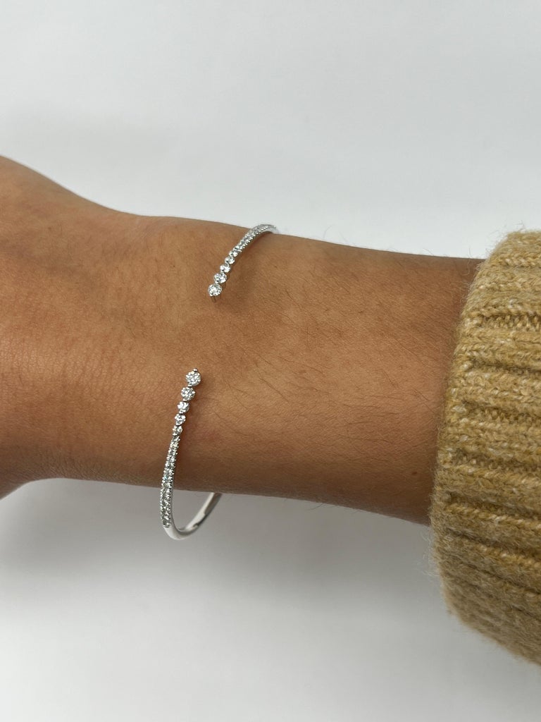 White Gold Flexible Bangle For Sale at 1stDibs