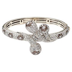 White Gold Flower Bangle