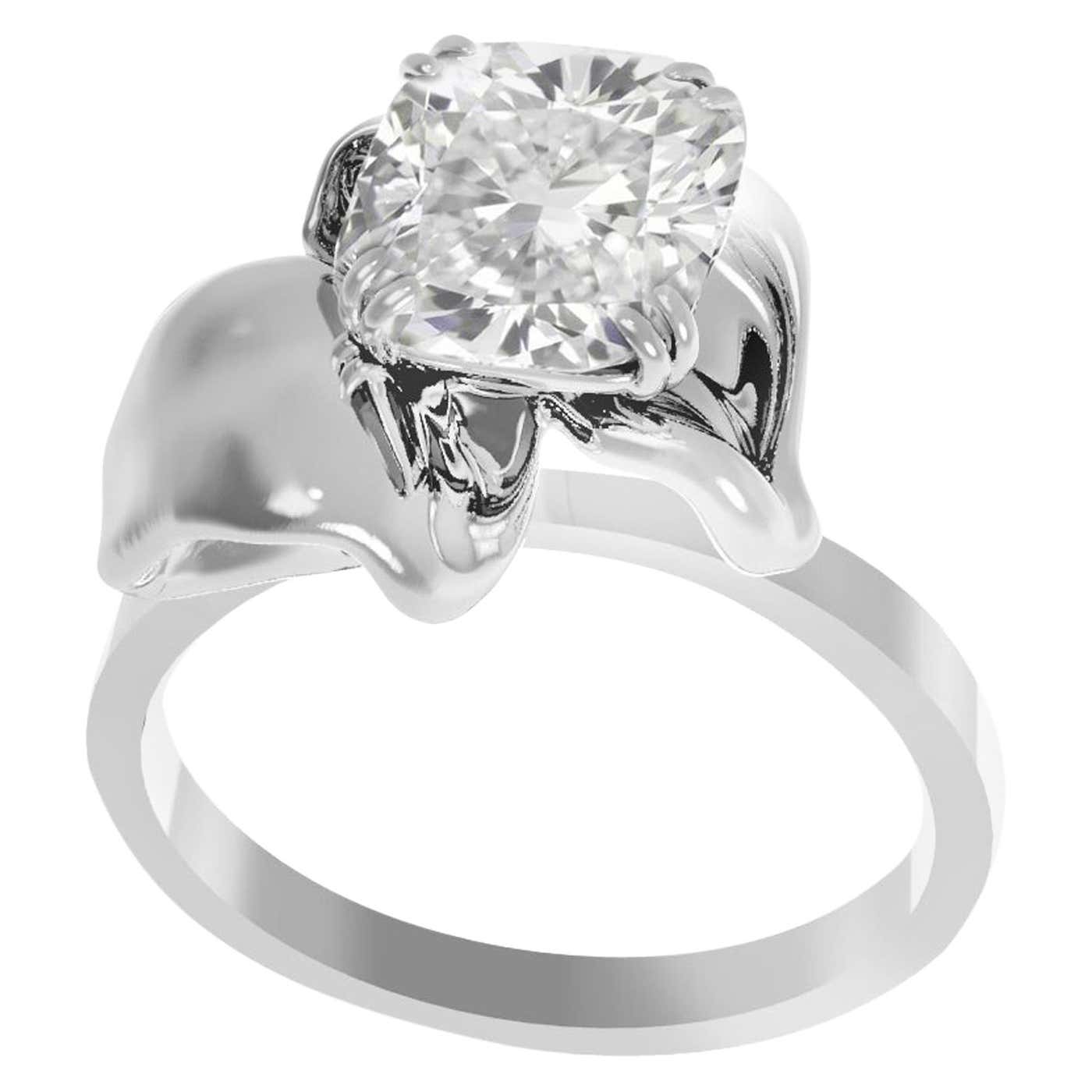 White Gold Flower Engagement Ring With One Carat Cushion Crashed Ice white-gold-flower-engagement-ring-with-one-carat-cushion-crashed-ice