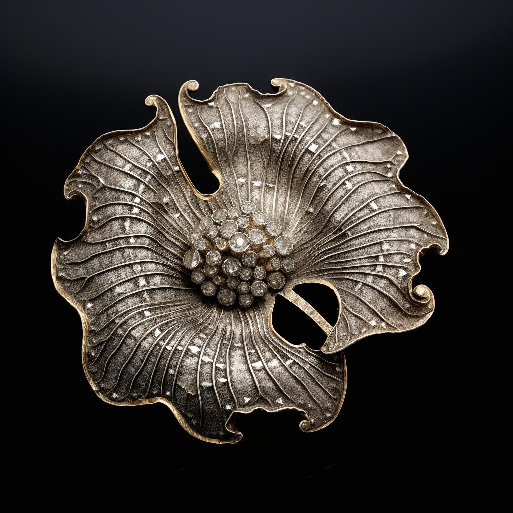 White Gold Flower Limited Edition Brooch with Diamonds In New Condition In Berlin, DE
