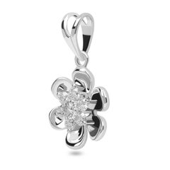 White Gold Flower Pendant with VVS Diamond