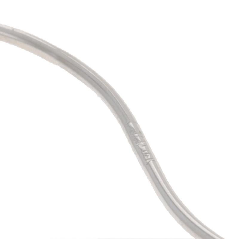 White Gold Freeform Ribbon Threader Earrings 14k Pierced For Sale 1